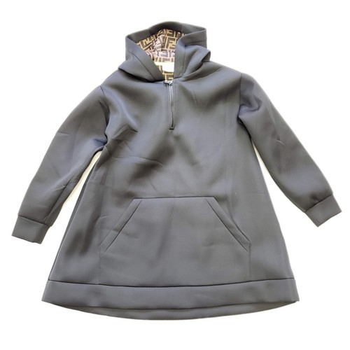 Felpa con cappuccio Fendi Kids pull over stampa "Fabulous" Nera Taglia: 10A NUOVO