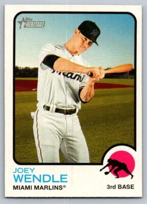 2022 Topps Heritage Base # 198 - Joey Wendle - Miami Marlins - Image 1 of 2