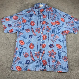 Wes and Willy Boise State Broncos Floral Shirt Button Up Hawaiian Shirt 2XL Flaw - Picture 1 of 8