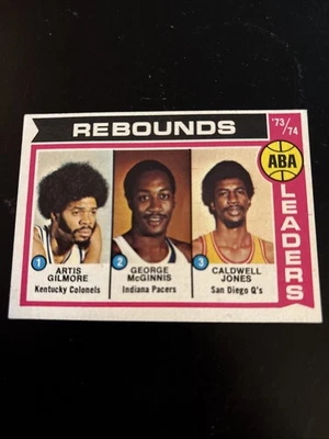1974-75 Topps Set-Break #211 ABA Rebound Leaders NM-MT OR BETTER Basketball Card - Image 1 of 2