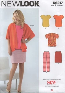 New Look Sewing Pattern 6217 Jacket Kimono Top Trousers & Skirt Size 10 - 22 New - Picture 1 of 13