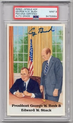 George W. Bush Signed Perez Steele Postcard  PSA DNA  MINT 9 (Auto) - Image 1 of 2