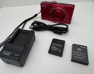 NIKON COOLPIX S8200 RED DIGITAL CAMERA 16.1MP COMPACT 14xZOOM MINT - Picture 1 of 4