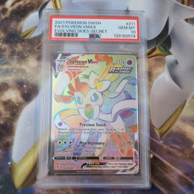 PSA 10 GEM MINT Pokemon Sylveon VMAX Evolving Skies Secret Rare Holo 211/203 - Image 1 of 2