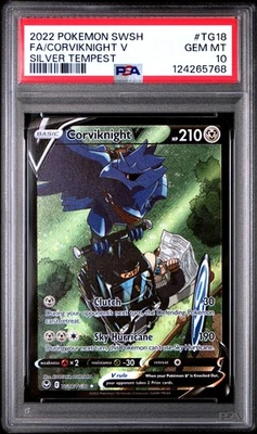 PSA 10 Fa/Corviknight V #TG18 2022 Pokemon Sword & Shield Silver Tempest GEM MT - Image 1 of 2