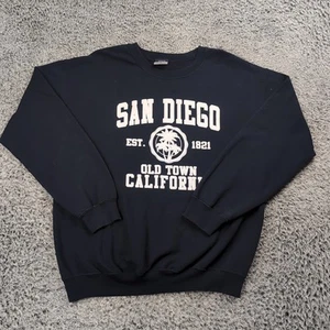 San Diego California Sweatshirt Men Medium Blue Pullover Destination Old Town - Picture 1 of 6