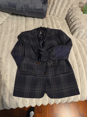 Tommy Hilfiger navy blue blazer women’s Sz 14 Pinstripe Blue Classy - Image 1 of 4