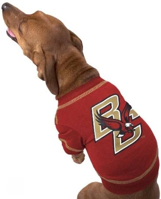 Boston College Eagles Fútbol Baloncesto Grande Rojo Perro Cachorro Camisa Top Algodón Foto 1 de 4