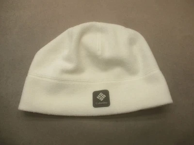 Columbia Size S/M Unisex White Fleece Logo Outdoor Activewear Beanie Hat 10L - Image 1 of 4