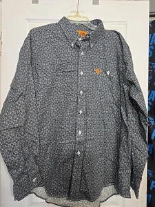 Wrangler 20X FR Hemd Herren Flame Resistant Western Button Down Blau Größe XL - Bild 1 von 7