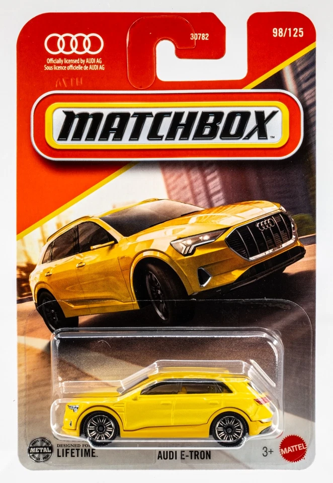 Audi e-Tron 2025 Matchbox #98 amarillo vegas | FSC Foto 1 de 1