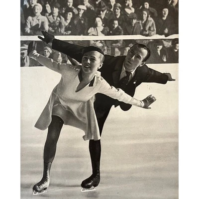 复古 1936 年奥运会纪念品卡 70 号组 55 Herber & Baier 滑冰运动员 — 第 1/4 张图片