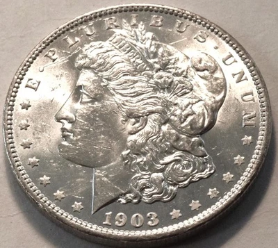 1903 O Morgan Silver Dollar, Uncirculated, Better, Semi-KEY Date New Orleans $1 - Image 1 of 4