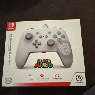 Super Mario White Power A Nintendo Switch Enhanced Wired Controller - NEW Sealed - Image 1 of 3