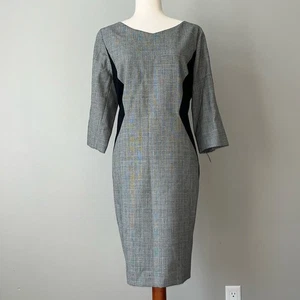 Nuevo con etiquetas Vestido Vaina de Lana Pendleton / Cuadros Blanco y Negro / Talla 14P - Imagen 1 de 11