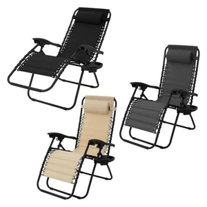 Tumbona plegable silla de playa/piscina a elegir con reposacabezas y portavasos - Imagen 1 de 9
