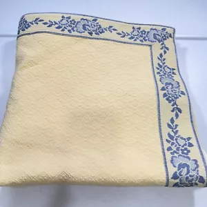 colchas s domingos coverlet full yellow matelasse floral blue edge portugal - Picture 1 of 13