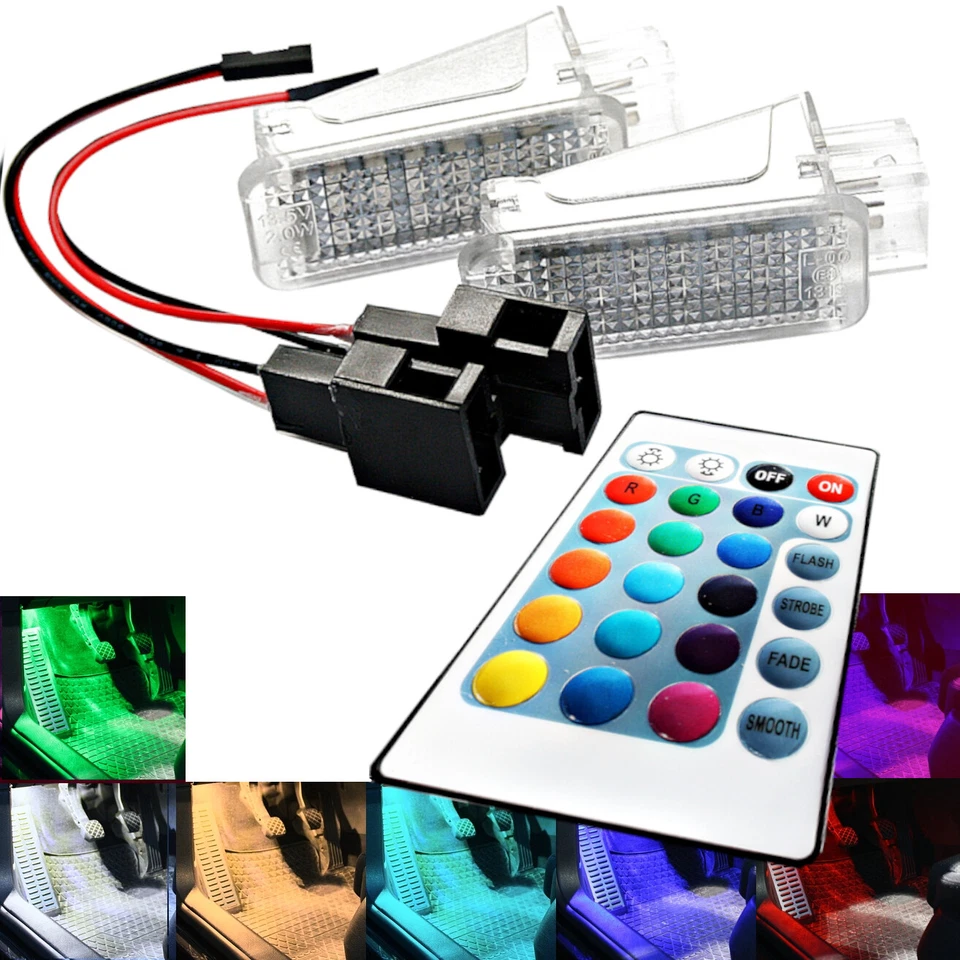 Fußraumbeleuchtung RGB LED Module passend für VW Polo Golf Touran Touareg rot - Image 1 of 1