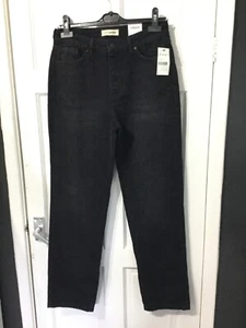 PIMKIE denim black straight leg high waist jeans size EU 36 see measurements new - Picture 1 of 9