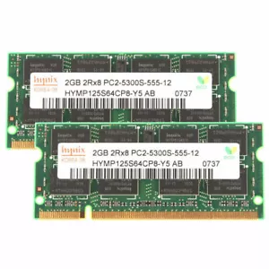 Hynix Chips 4GB 2X 2GB 2G PC2-5300S DDR2 667Mhz 200PIN SODIMM Laptop Memory RAM~ - Picture 1 of 6