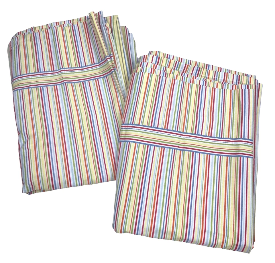 Sábana plana doble MAINSTAYS Home colorida rayas circo 60/40 mezcla de algodón Foto 1 de 4