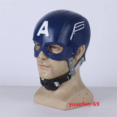 Captain America Latex Mask Headgear Helmet Cosplay Halloween Party Props Gift - Image 1 of 4