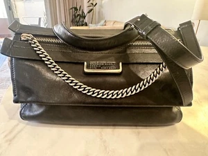 marc jacobs medium cross body top handle leather bag silver hardware - Picture 1 of 9