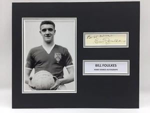 RARE Bill Foulkes Manchester United Signed Photo Display + COA BUSBY BABES 1968 - Picture 1 of 3