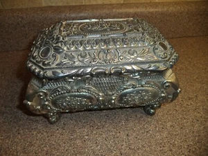 Vintage HOLIDAY IMPORTS Schmuck Schmuckschatulle Silberfarben Hergestellt in Japan - Bild 1 von 9