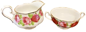 Vintage Royal Albert "Old English Rose" Creamer & Twin Handled Sugar Bowl Set - Picture 1 of 5