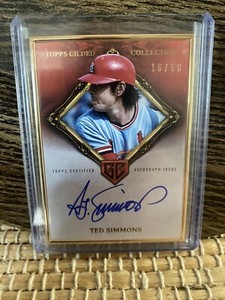 2022 Topps Gilded Gold Plated HOF Auto Ted Simmons 16/50 On Card Auto