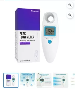 Digital Peak Flow Meter Spirometer Asthma COPD für Erwachsene Kinder tragbar PEF FEV1 - Bild 1 von 6