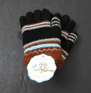 NWT Multi Color Fair Isle Children Knitted Gloves Fleece Lined Size 2-5 Yrs Y7 - Picture 1 of 12