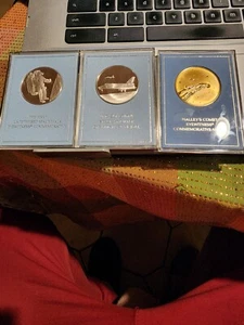 RARE Franklin Mint Sterling Halleys Comet Columbia Shuttle space walk Eyewitness - Picture 1 of 8