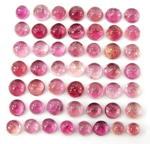 Lote de 50 piezas de piedras preciosas sueltas de turmalina rosa natural de 23,35 quilates 4-5 mm cabujón-63946 - Imagen 1 de 5