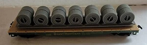 Vintage Flat Bed Train Car with Cargo HO Model Railroad - Picture 1 of 7