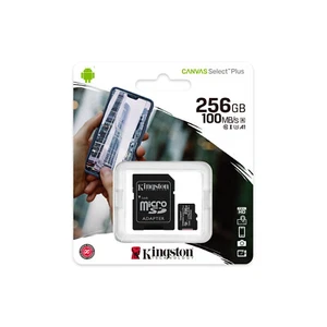 Kingston 256GB Canvas Select Plus microSD Card + SD Adapter | 100MB/s A1 U3 V30 - Picture 1 of 3