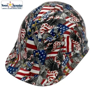 American Liberty Hydro Dipped Cap Style Hard Hat with Ratchet Suspension - Picture 1 of 12