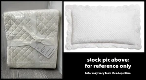 Pottery Barn Erbstück Jakobsmuschel Quilt Kissenbezug, weiß King Size - Bild 1 von 11