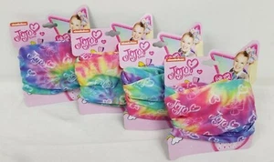 Lot 4 JoJo Siwa Nickelodeon Tie-Dye Printed Multi-Use Wrap Neck Gaiter Bows New - Picture 1 of 4