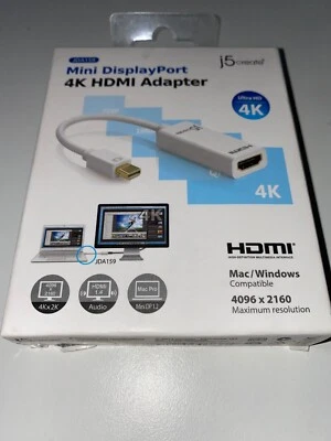 j5create Mini DisplayPort To HDMI(TM) 4K Converter, JDA159 - Image 1 of 4