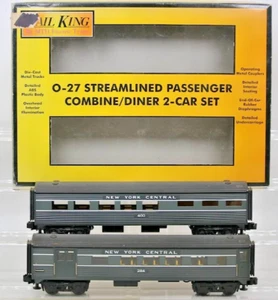 Rail King by MTH New York Central NYC Lighting Stripe Combine/Diner Set - Picture 1 of 24
