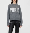 ANINE BING Classic letters Long Sleeve Sweater Top Knitwear Top for Ladies Gray