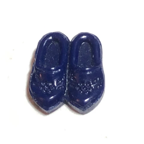Realistic Blue Shoes Vintage Glass Button Incised Flowers- NBS Small Cover