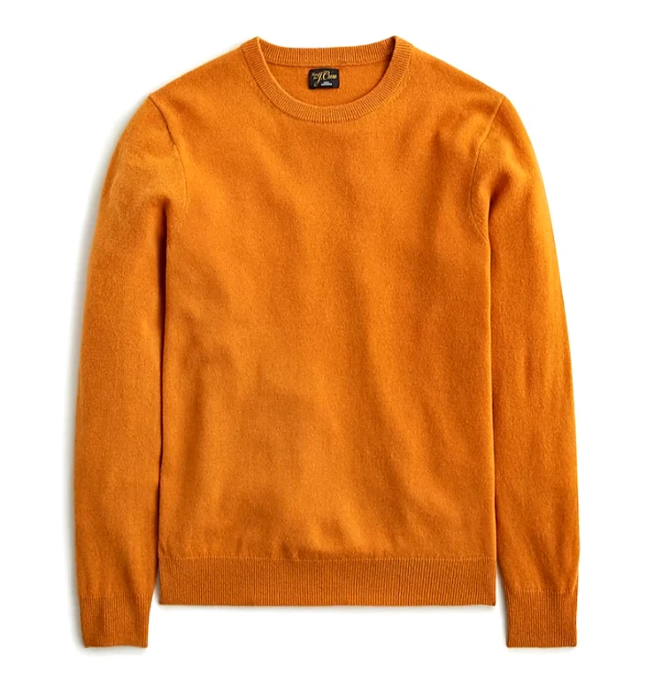 J.Crew Size L 100 Cashmere Crewneck Sweater Hthr River Blue BE895