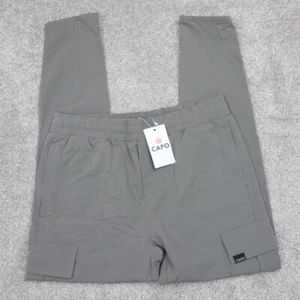 Capo Pants NWT Men's Large Gray Joggers Utility Cargo Drawstring Techical Track - Picture 1 of 12