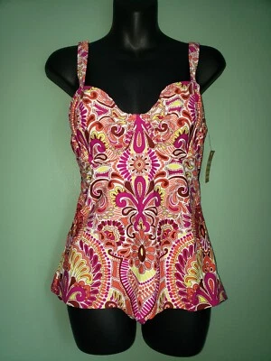 NUEVO TITLE NINE ROSA AMARILLO UNDERWIR TANKINI TOP BRIEF BAÑADOR 34C S Foto 1 de 4