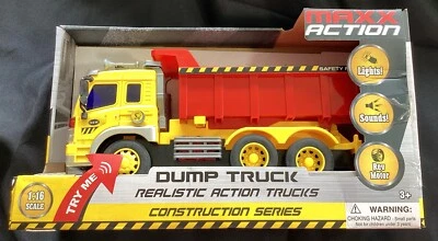 Maxx Action Construction Series Dump Truck With Lights & Sound NEW IN BOX - Image 1 of 3