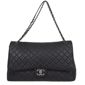 Chanel Black Calfskin Classic Single Flap Shoulder Bag 182631 - Picture 1 of 9