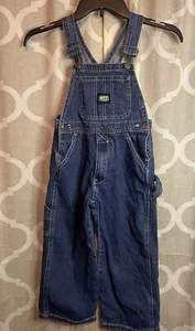 Key Youth Size 4 Blue Denim Bib Overalls Medium Wash Carpenter Style - Picture 1 of 8